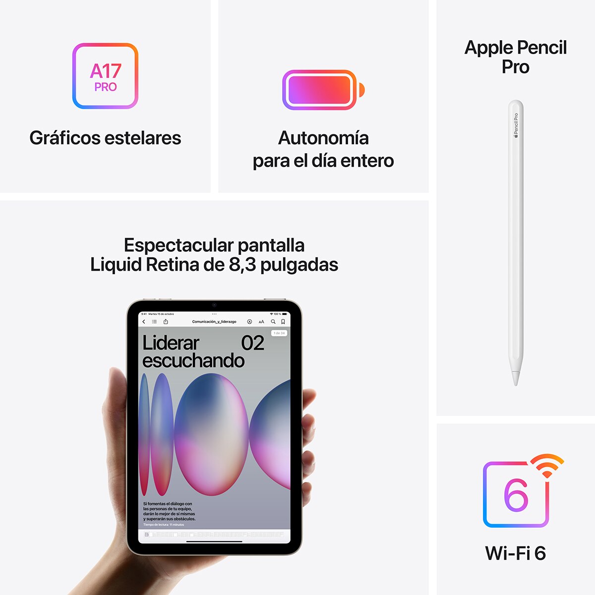 Apple iPad Mini (2024) Wi-Fi (7ª Generación) 256 GB · El Corte Inglés