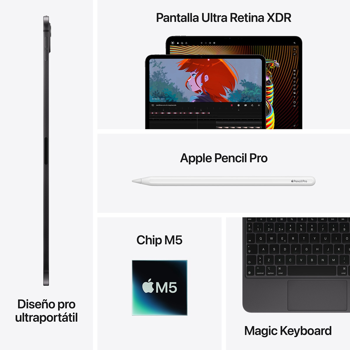 Apple iPad Pro 13" (2025) M5, Wi-Fi Negro espacial-8