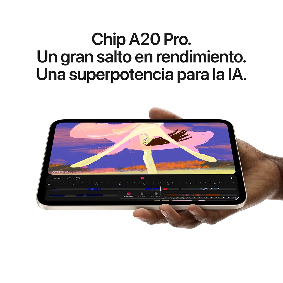 Imagen 6 de Apple iPad mini, 8,5" (2026), A20 Pro, Wi-Fi - Blanco estrella Vidrio estándar 128 GB Blanco estrella Vidrio estándar