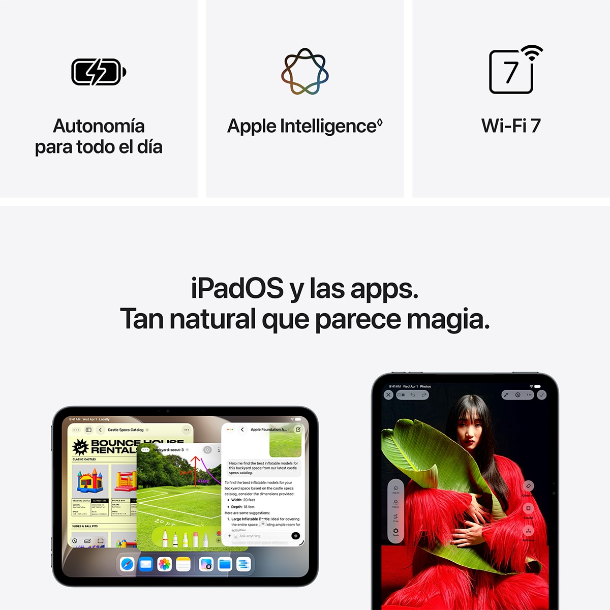 Imagen 9 de Apple iPad mini, 8,5" (2026), A20 Pro, Wi-Fi - Medianoche Vidrio estándar 128 GB Medianoche Vidrio estándar