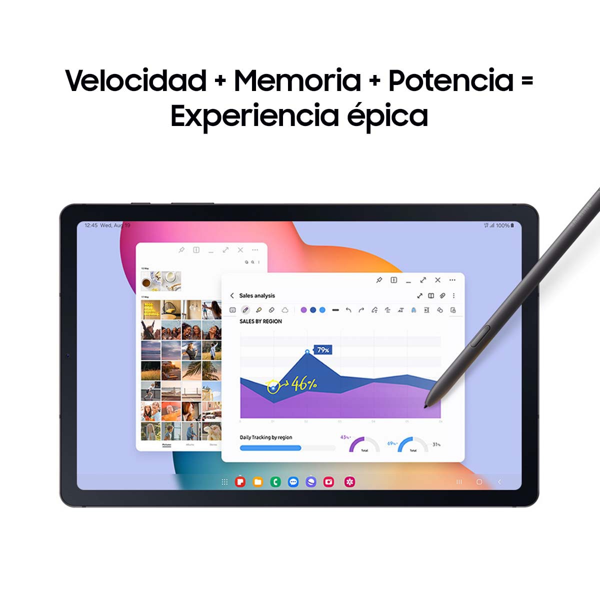 Tablet Samsung Galaxy Tab S6 Lite (2024), 128GB + 4GB, Wi-Fi con S Pen Gris-7