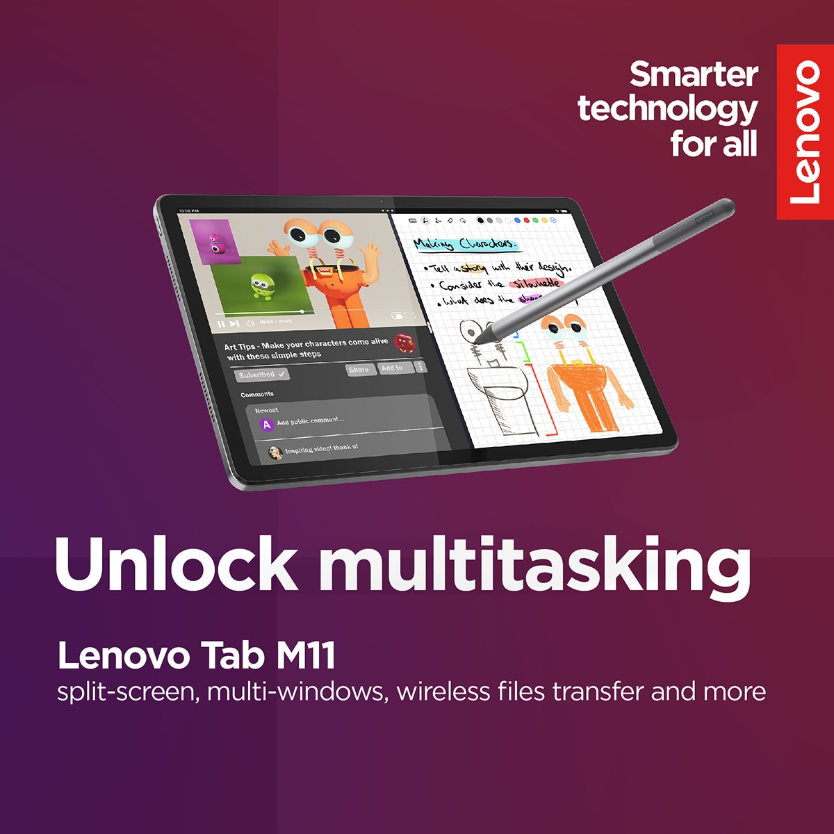 Tablet Lenovo Tab M11 Full HD, 11", 128 GB + 8 GB, Wi-Fi, Lenovo Tab Pen + Funda Gris Lunar-6