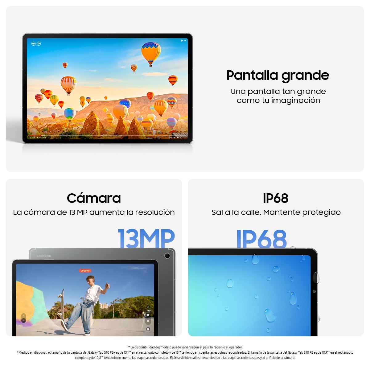 Tablet Samsung Galaxy Tab S10 FE 12 GB + 256 GB Wi-Fi - Blue 256 GB + 12 GB RAM Blue-4