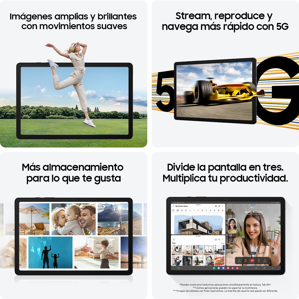 Tablet Samsung Galaxy Tab A9+ Wi-Fi 6GB+128GB Plata-5
