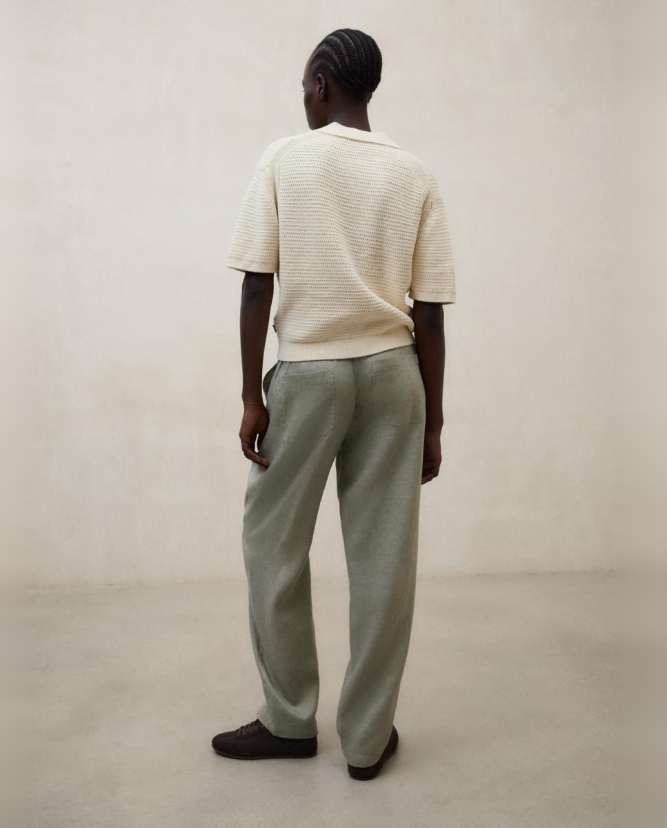 Joggers sem Bolsos Laterais e Design Liso Verde-claro-2