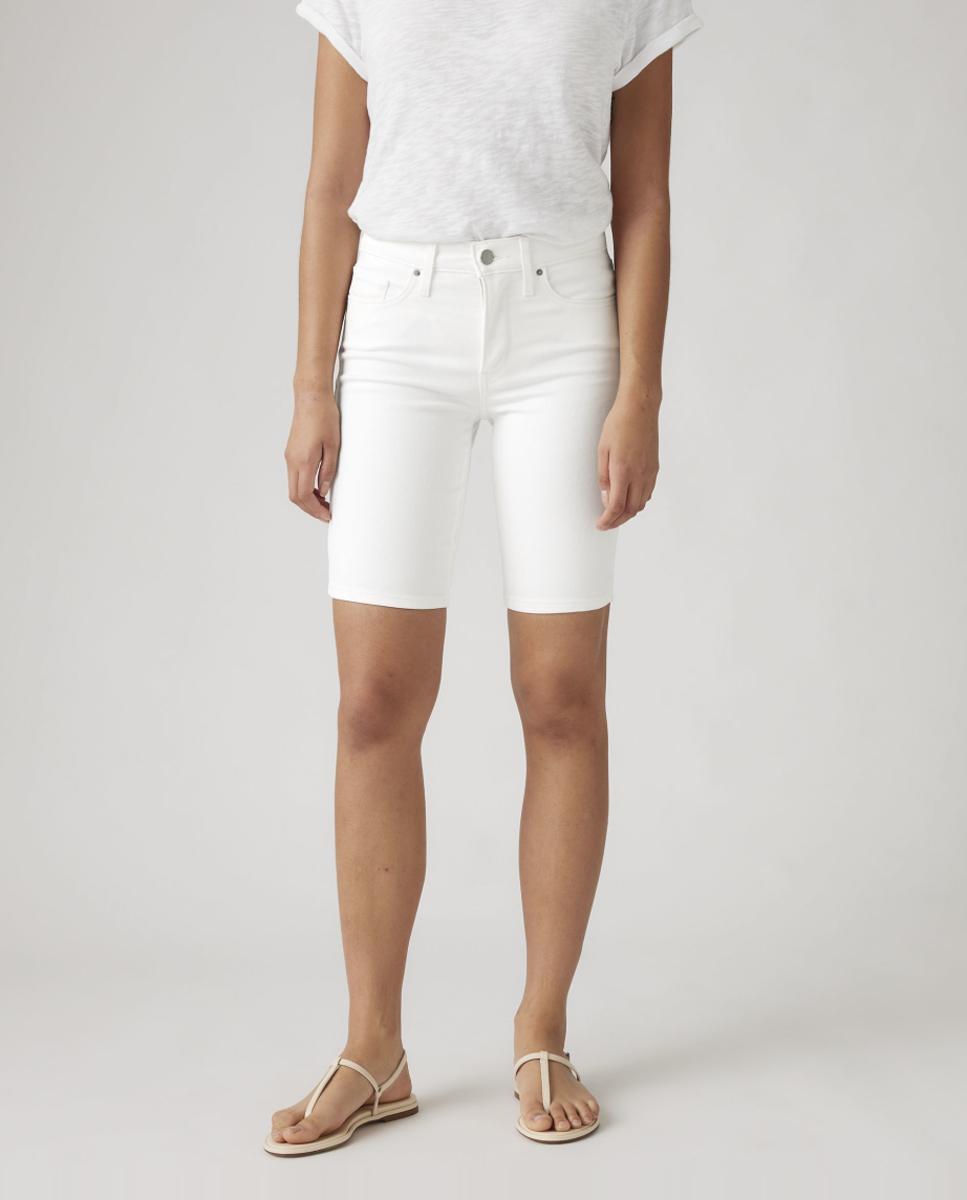 Bermudas de Ganga Shaping de Cintura Média Branco-2