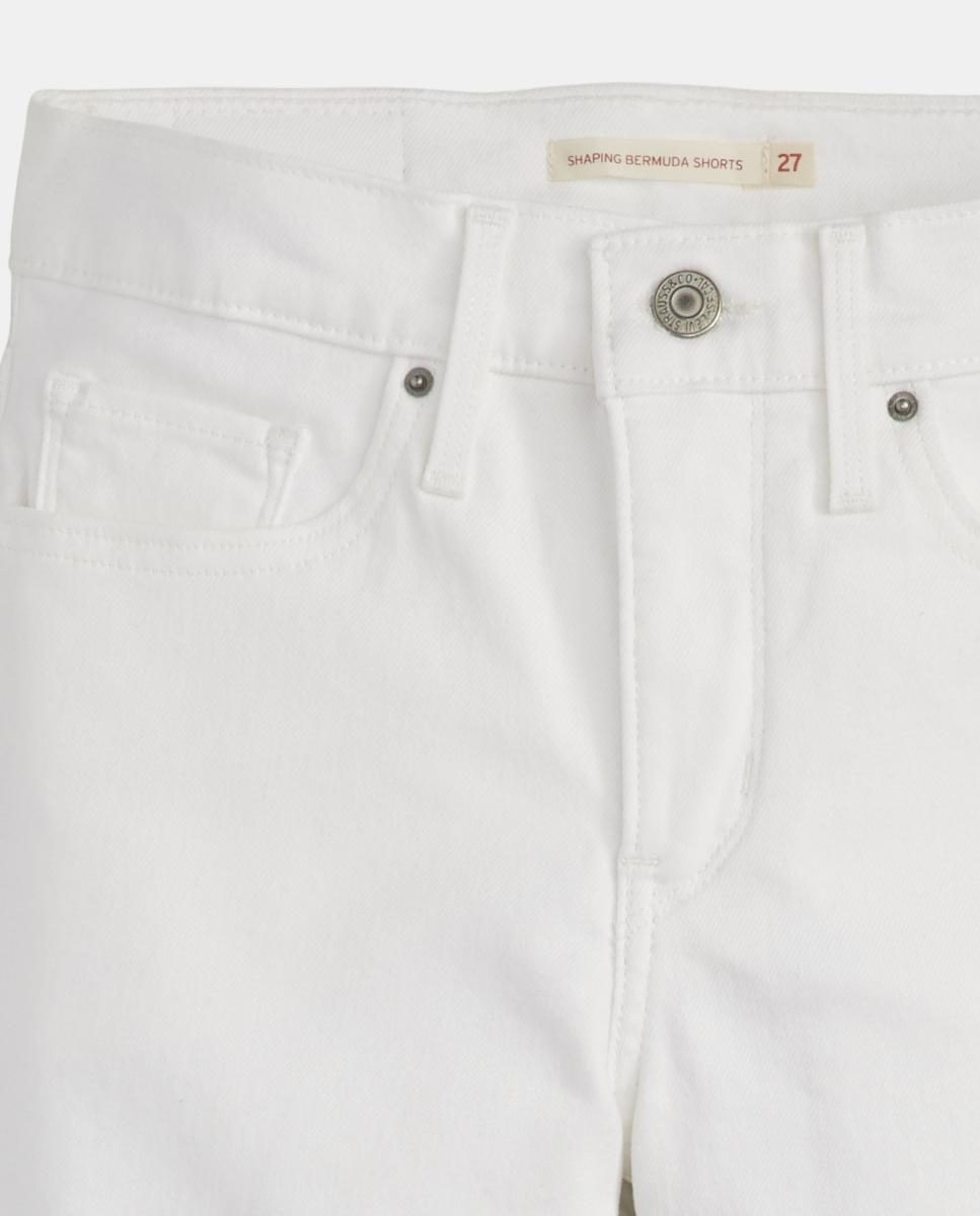 Bermudas de Ganga Shaping de Cintura Média Branco-6