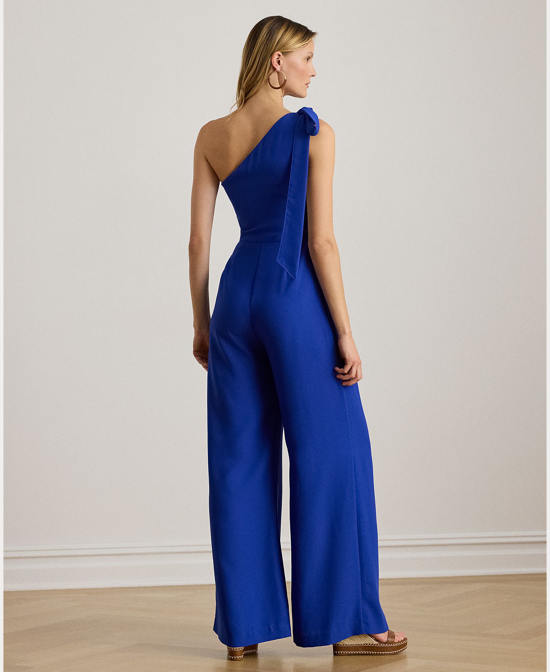 Macacão Assimétrico com Laço Grande Azul-elétrico-3