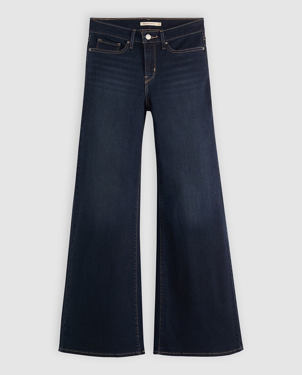 Jeans Straight 318™ Shaping Wide Leg de Cintura Média Azul-marinho-6