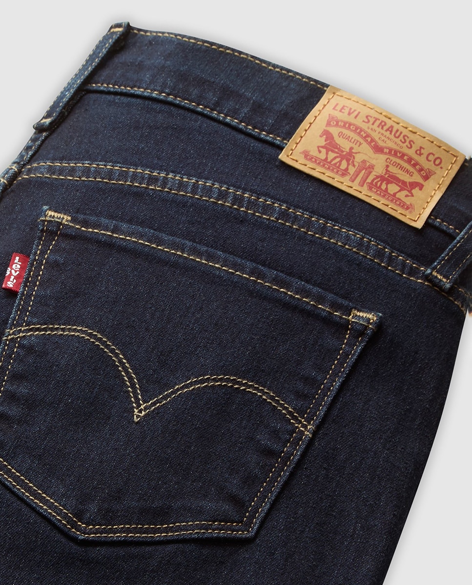 Jeans Straight 318™ Shaping Wide Leg de Cintura Média Azul-marinho-7