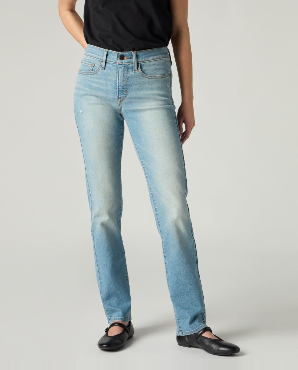 Jeans Straight 314™ Shaping Straight de Cintura Média Azul-claro-2