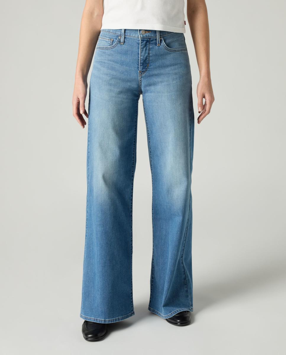 Jeans Straight 318™ Shaping Wide Leg de Cintura Média Azul-2