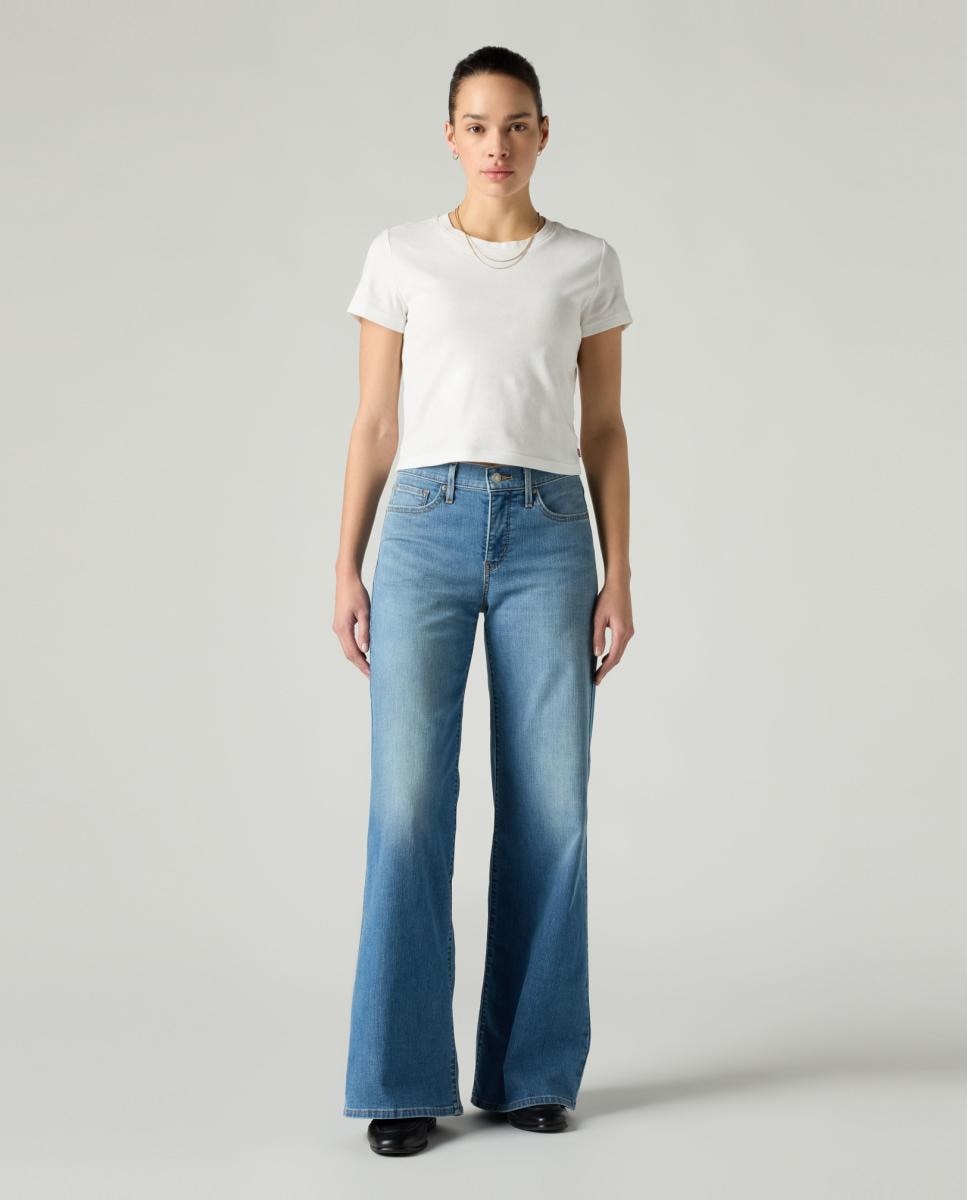Jeans Straight 318™ Shaping Wide Leg de Cintura Média Azul-7