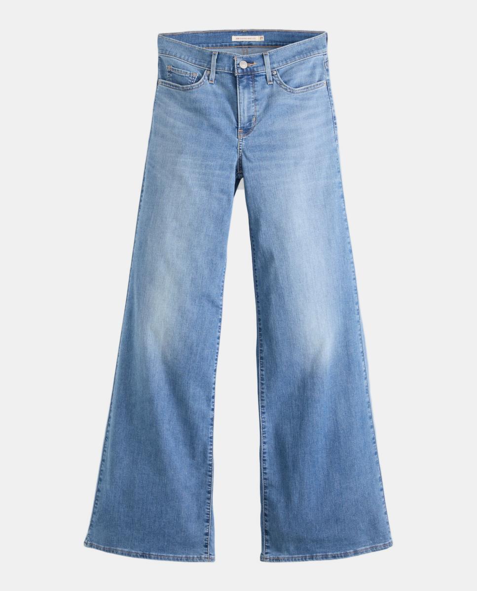 Jeans Straight 318™ Shaping Wide Leg de Cintura Média Azul-5