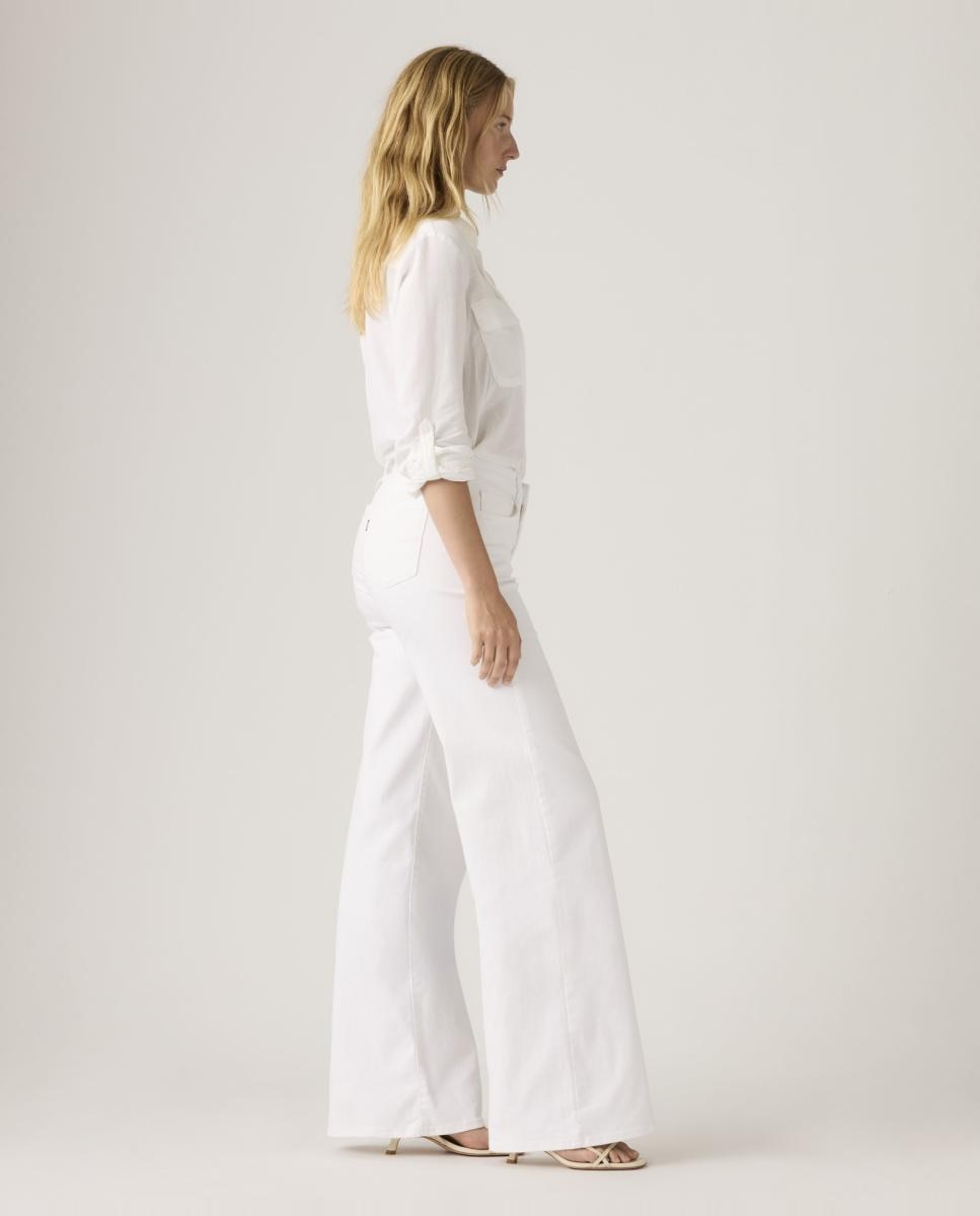 Jeans Straight 318™ Shaping Wide Leg de Cintura Média Branco-4