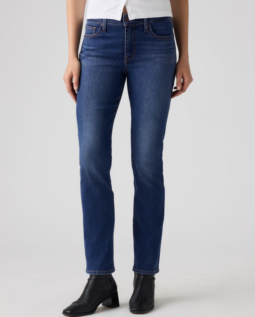 Jeans Straight 312? Shaping Slim com Cintura Média Azul-índigo-3
