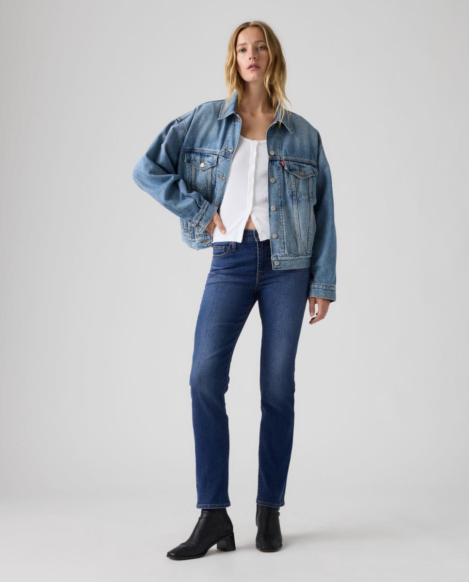 Jeans Straight 312? Shaping Slim com Cintura Média Azul-índigo-4