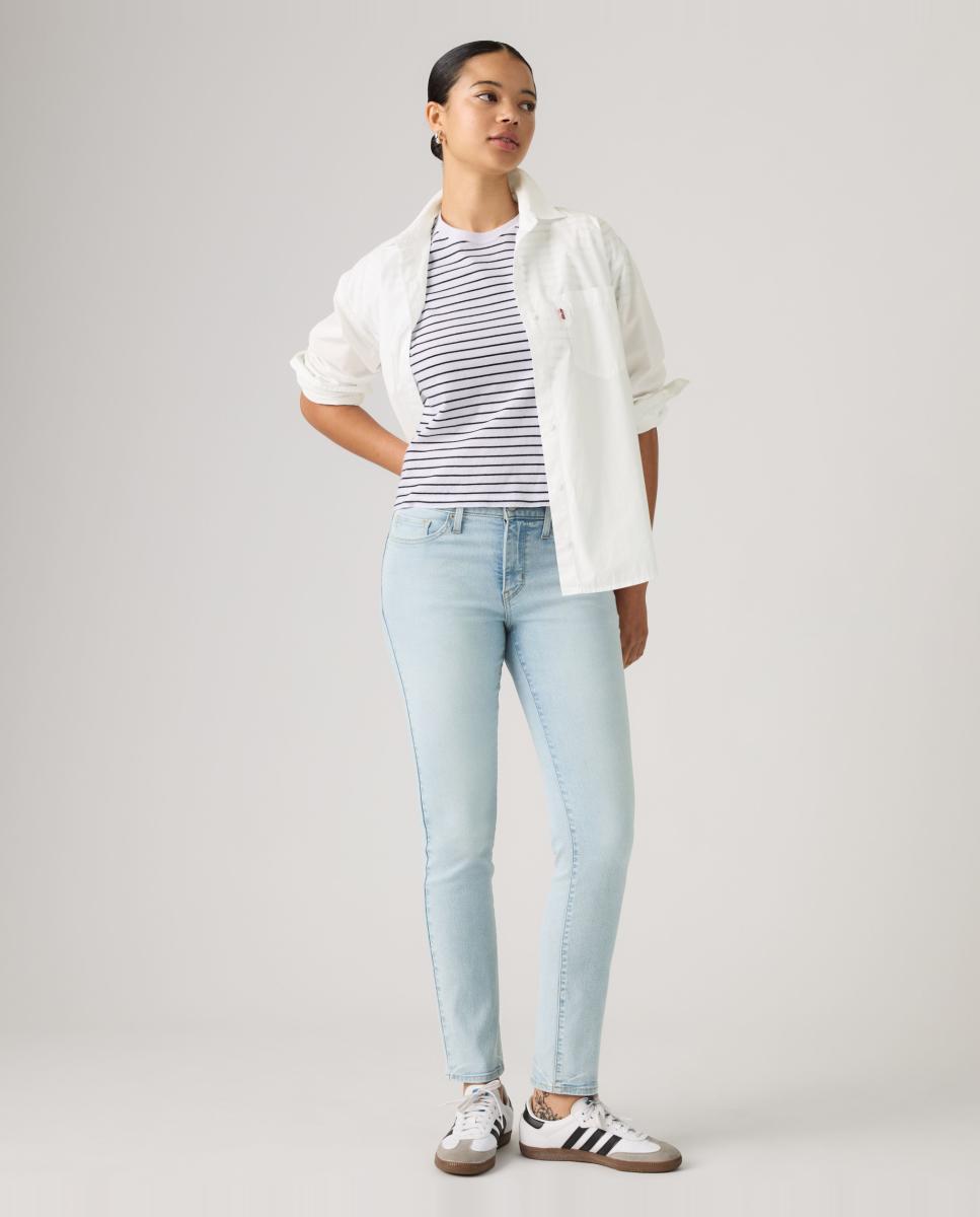 Jeans Straight 312? Shaping Slim com Cintura Média Azul-claro-4