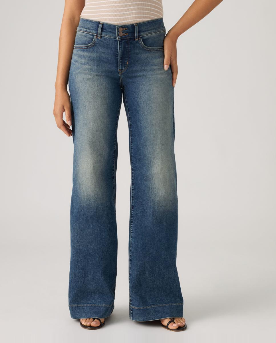 Jeans Straight 318? Shaping Wide Leg de Cintura Média Azul-3