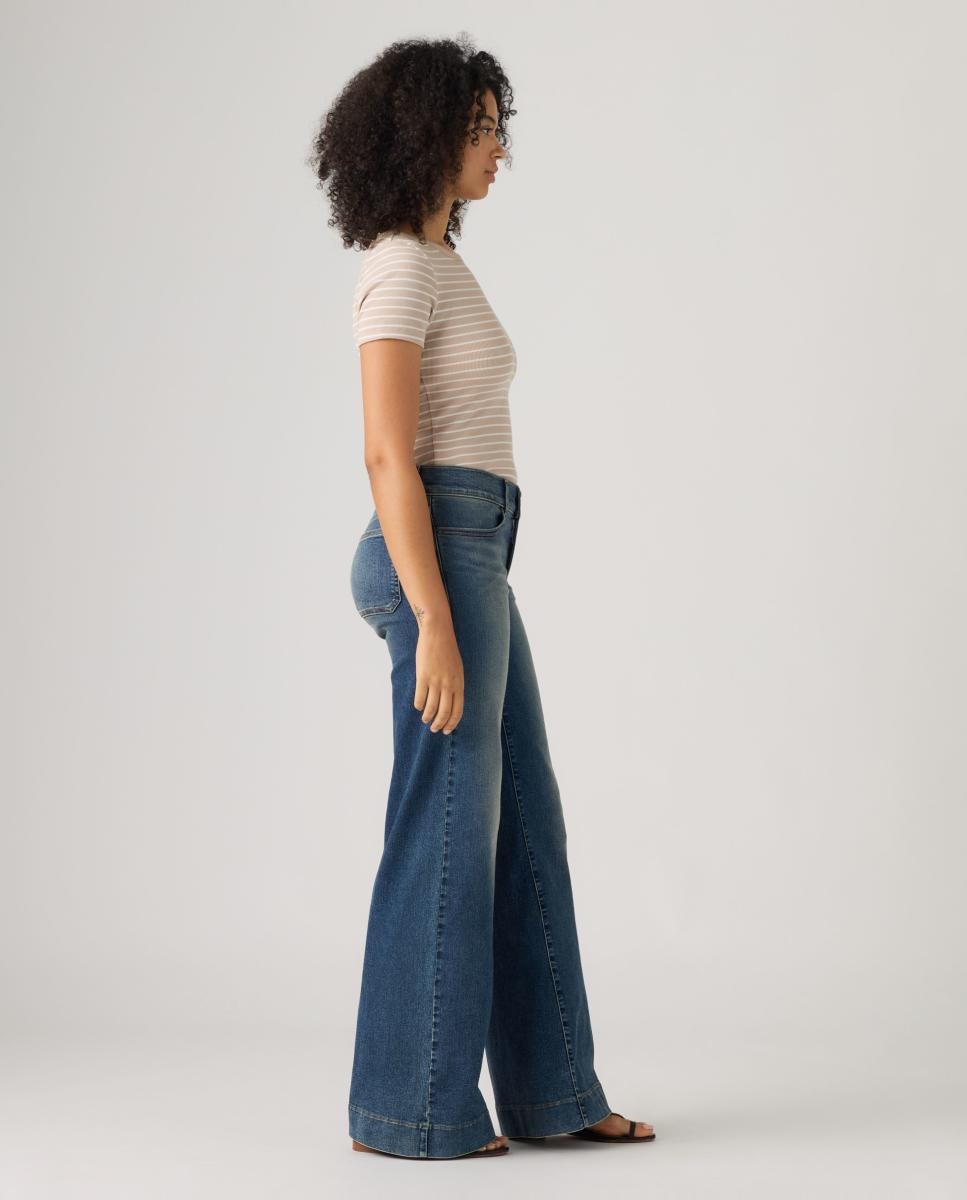 Jeans Straight 318? Shaping Wide Leg de Cintura Média Azul-5