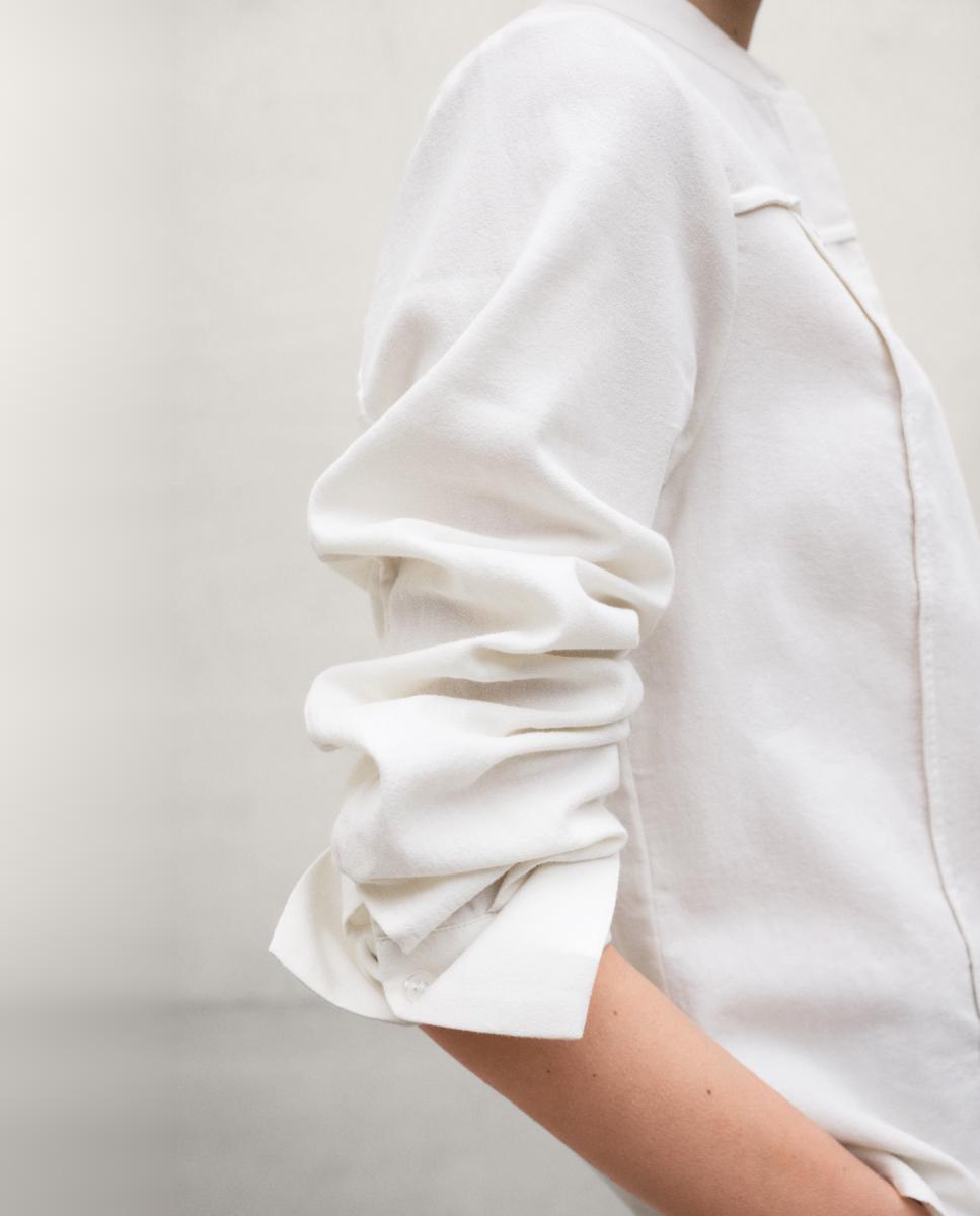Sobrecamisa de Algodão com Fecho de Botões Branco-2