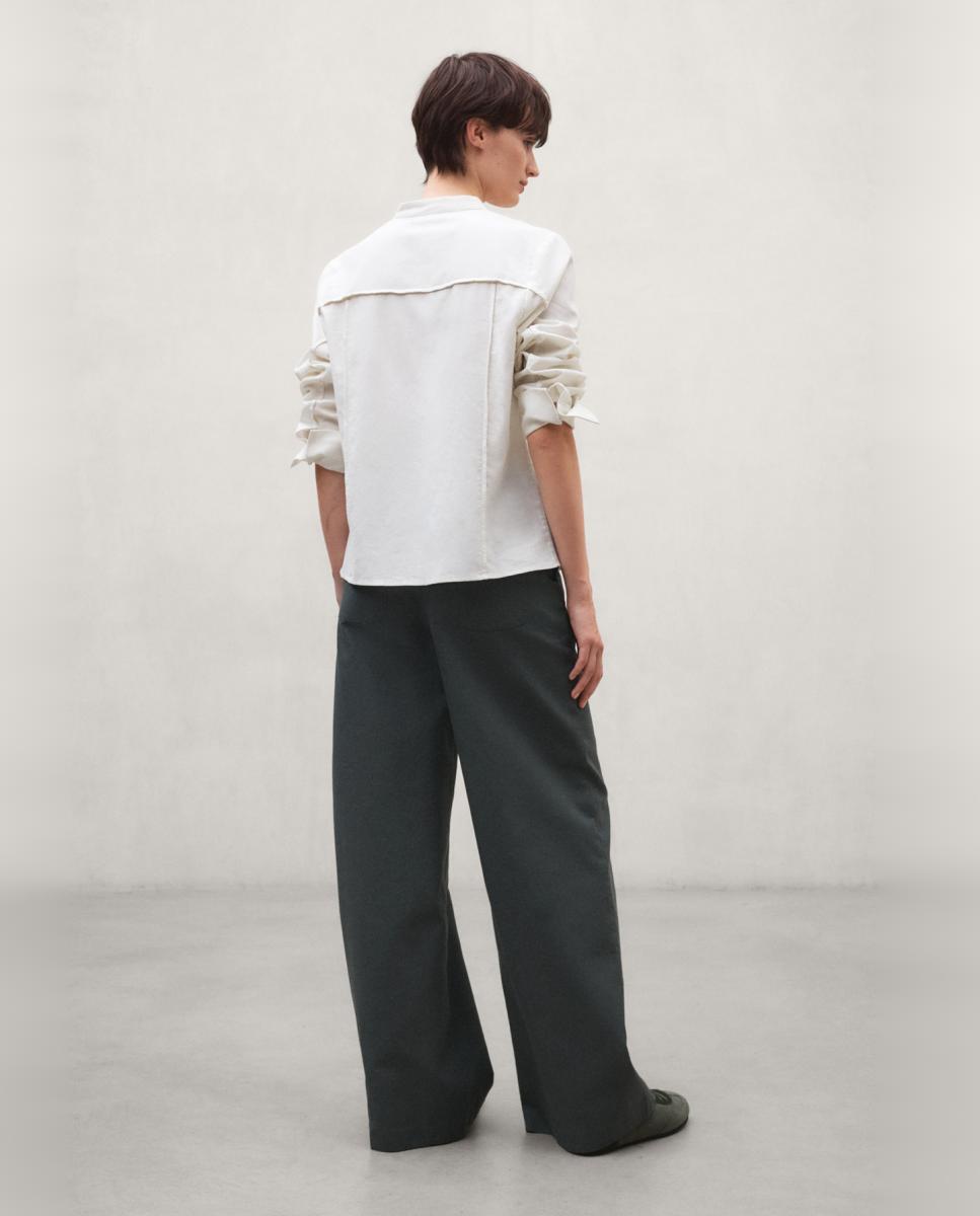 Sobrecamisa de Algodão com Fecho de Botões Branco-3