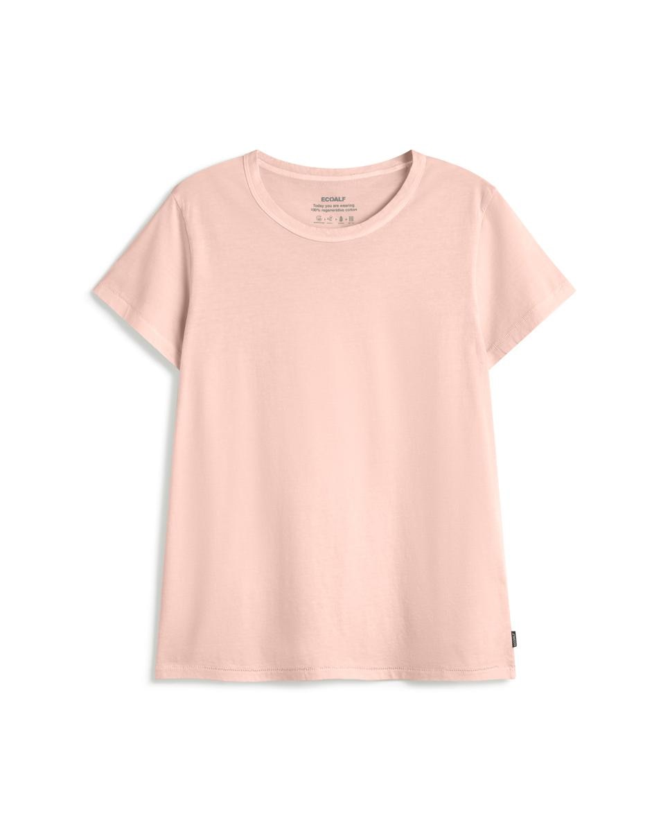 T-shirt com Corte Regular e Decote Redondo Rosa-claro-4