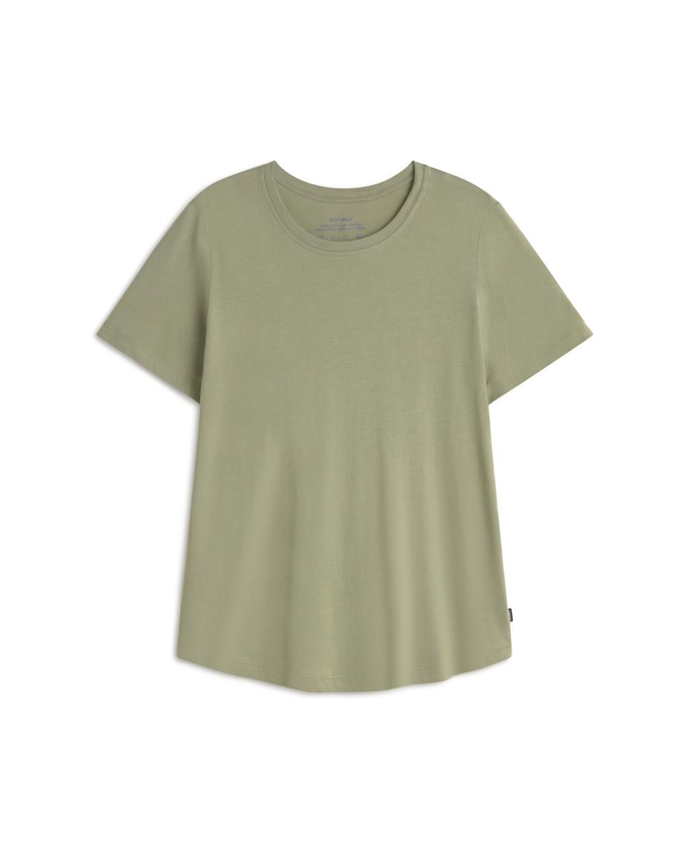 Camiseta de mujer con corte regular y cuello redondo - Ecoalf - Verde claro Verde claro-4