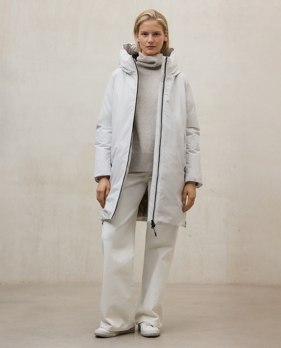 Imagem 0 de Sobretudo com Fecho de Correr, Capuz e Bolsos Laterais