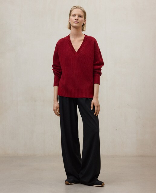 Imagem 0 de Camisola de Malha com Decote em Bico