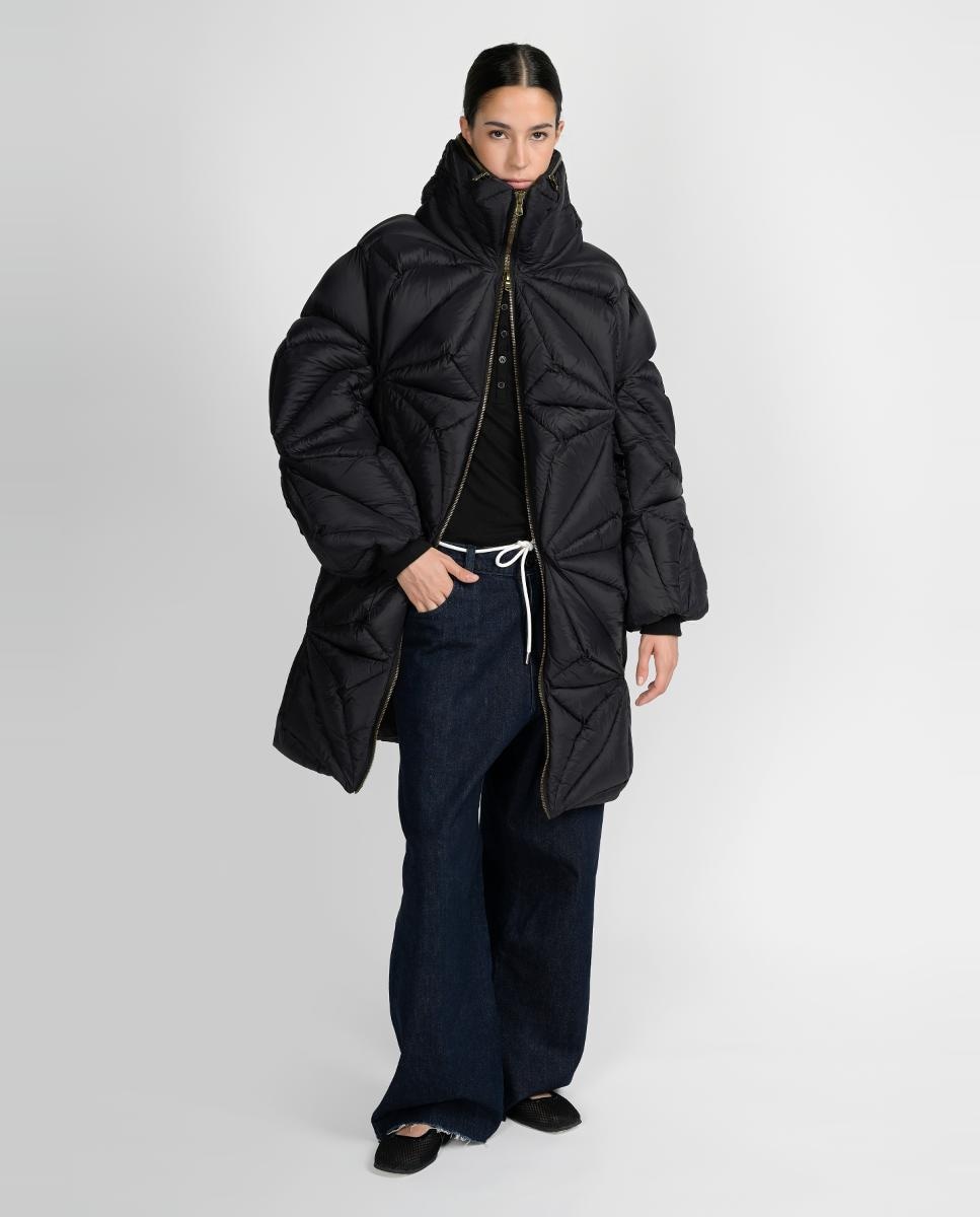 Blusão Acolchoado Diamond Curto com Desenho de Diamante Preto-4