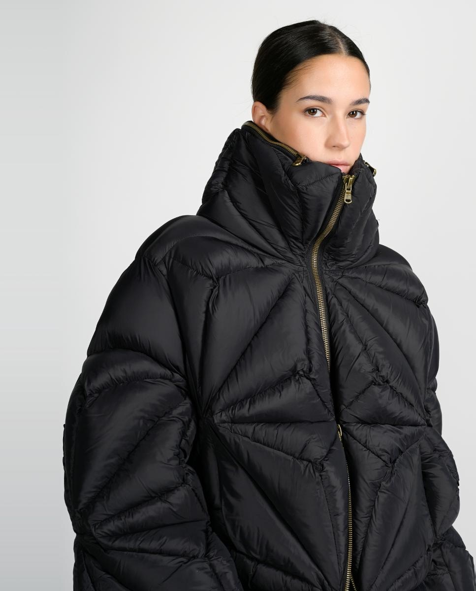 Blusão Acolchoado Diamond Curto com Desenho de Diamante Preto-5