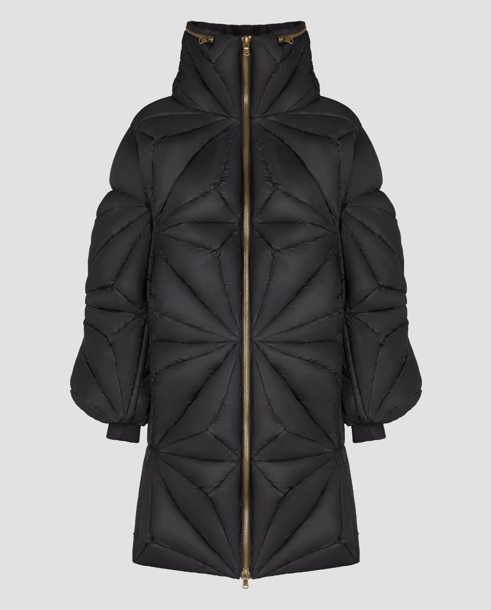 Blusão Acolchoado Diamond Curto com Desenho de Diamante Preto-6