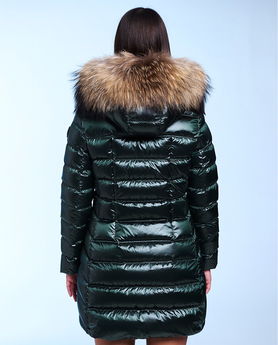 Blusão Acolchoado Cintado Verde-escuro-2