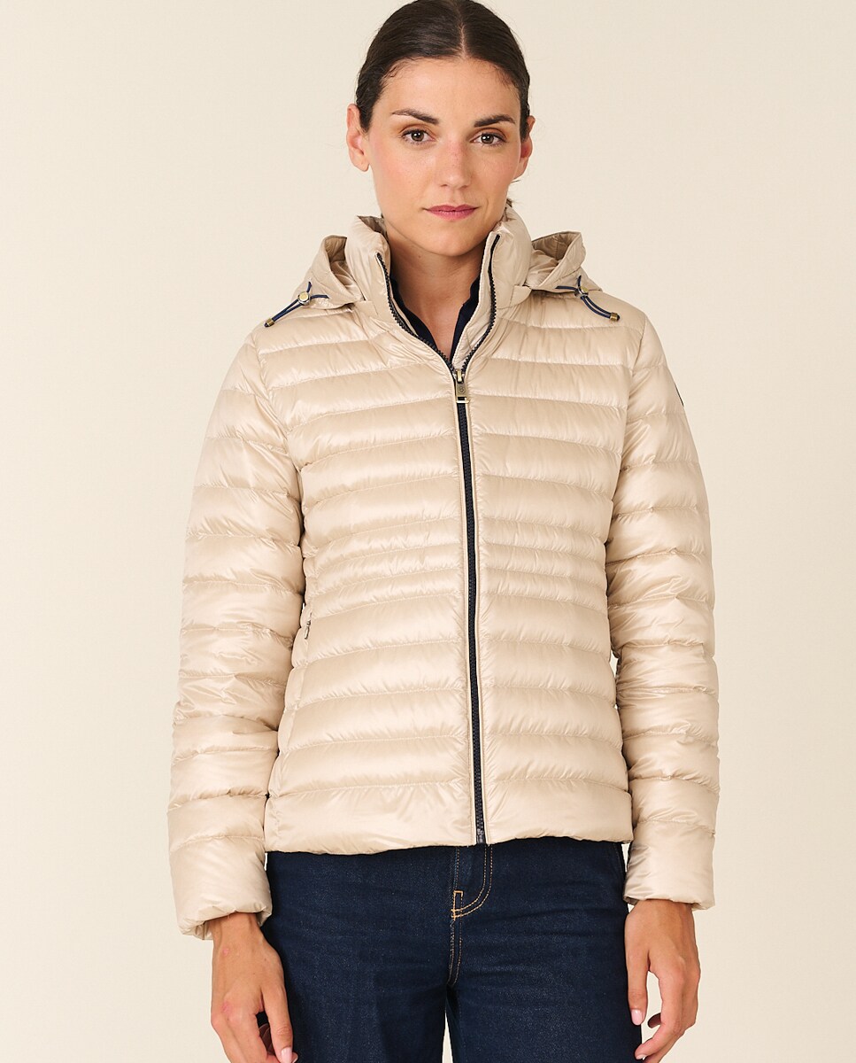 Blusão Acolchoado com Capuz Desmontável Ouro-1