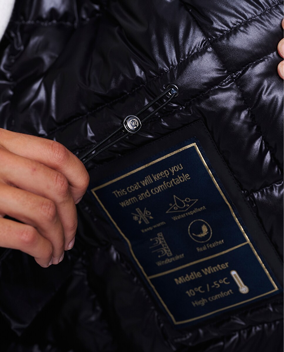 Parka com Capuz Desmontável. Preto-4