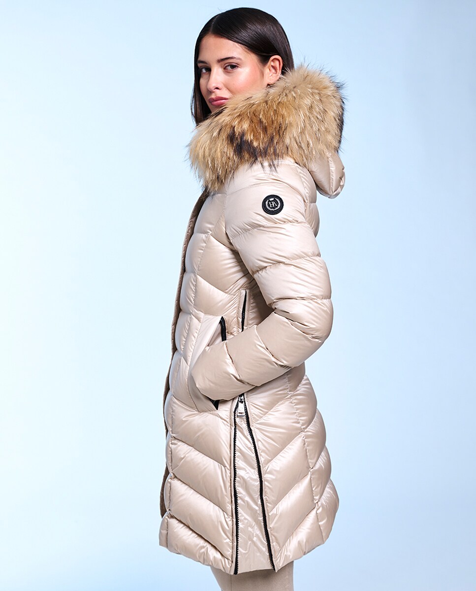 Blusão Acolchoado Cintado Ouro-3