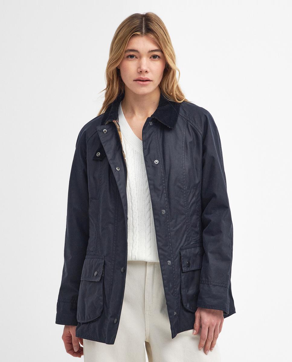 Chaqueta encerada con bolsillos calientamanos en el pecho y bolsillos de parche inferiores - Barbour - Azul marino Azul marino-1