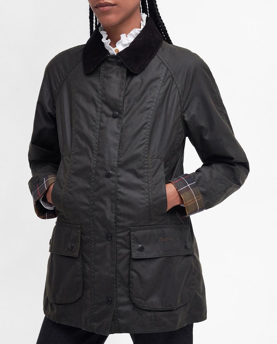 Chaqueta encerada on bolsillos inferiores con fuelle, bolsillos para calentar las manos - Barbour - Verde Verde-3