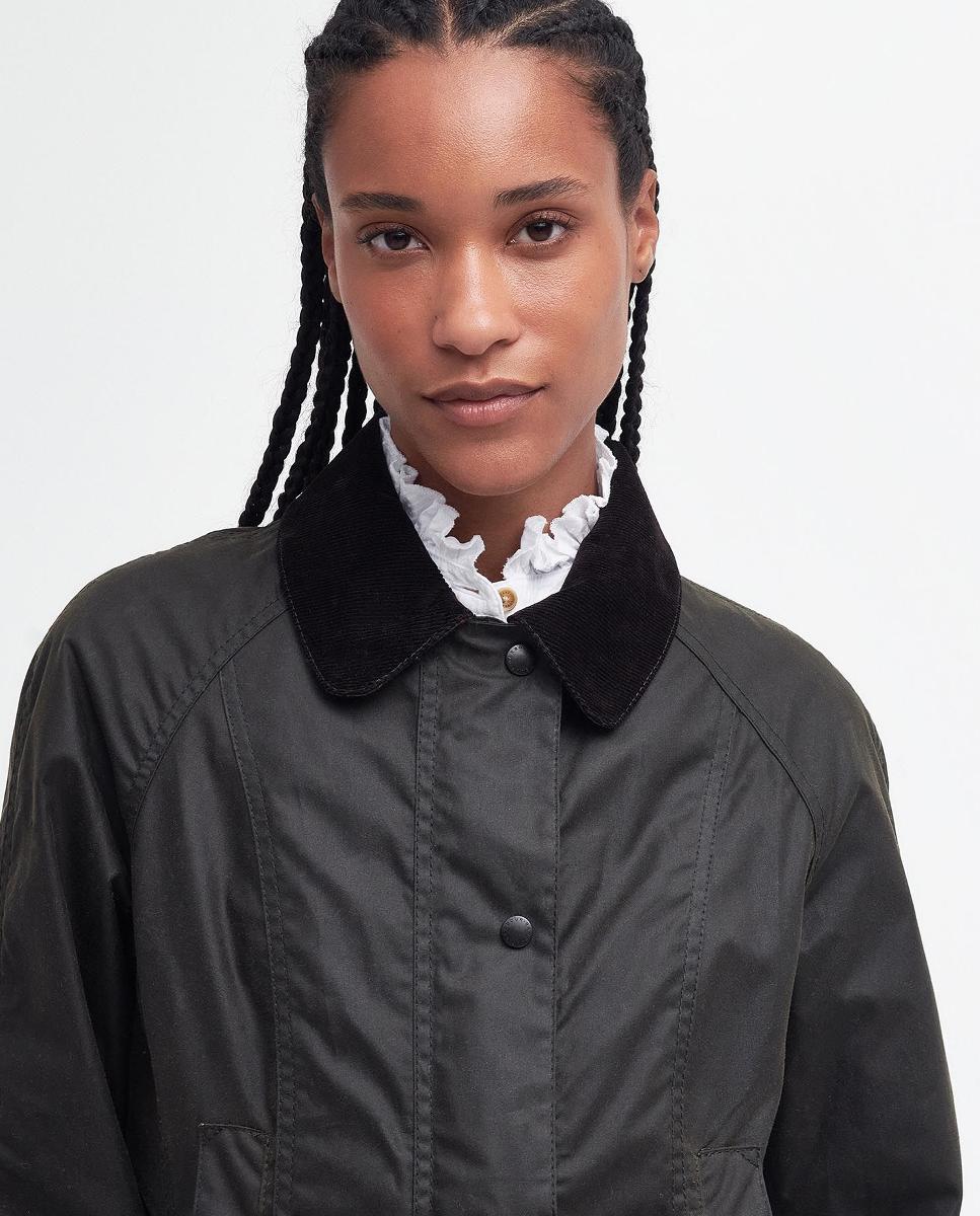 Chaqueta encerada on bolsillos inferiores con fuelle, bolsillos para calentar las manos - Barbour - Verde Verde-4