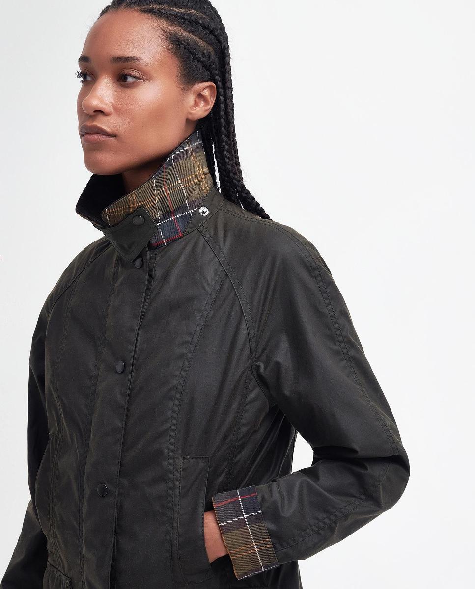 Chaqueta encerada on bolsillos inferiores con fuelle, bolsillos para calentar las manos - Barbour - Verde Verde-5