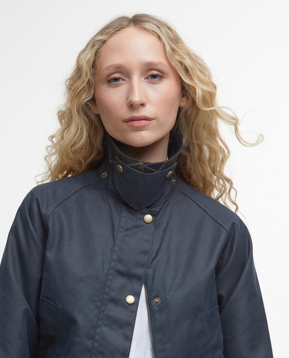 Chaqueta encerada de cuatro bolsillos de Barbour con cuello de cordón tradicional - Azul marino Azul marino-4