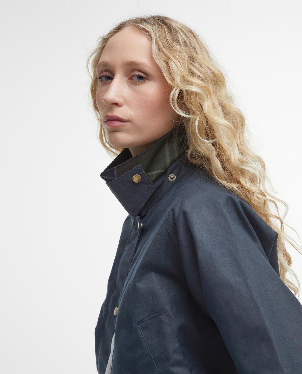 Chaqueta encerada de cuatro bolsillos de Barbour con cuello de cordón tradicional - Azul marino Azul marino-5