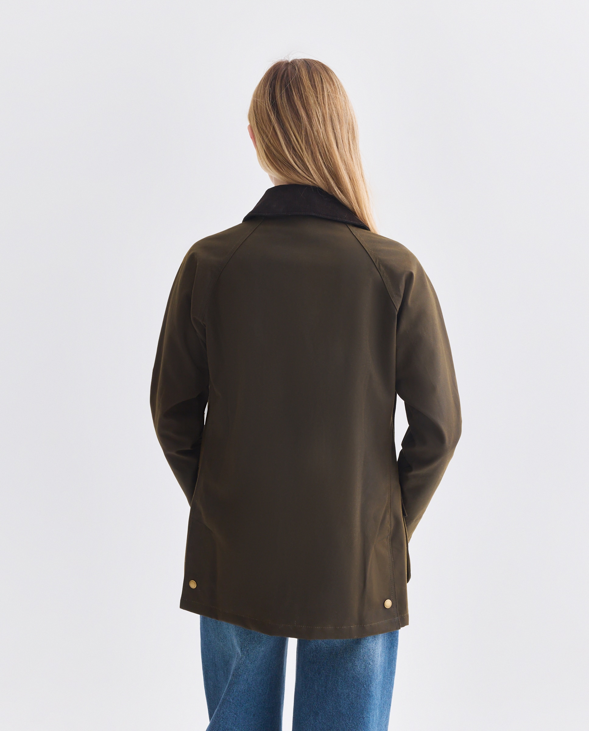 Chaqueta encerada de cuatro bolsillos de Barbour con cuello de cordón tradicional - Verde Verde-3