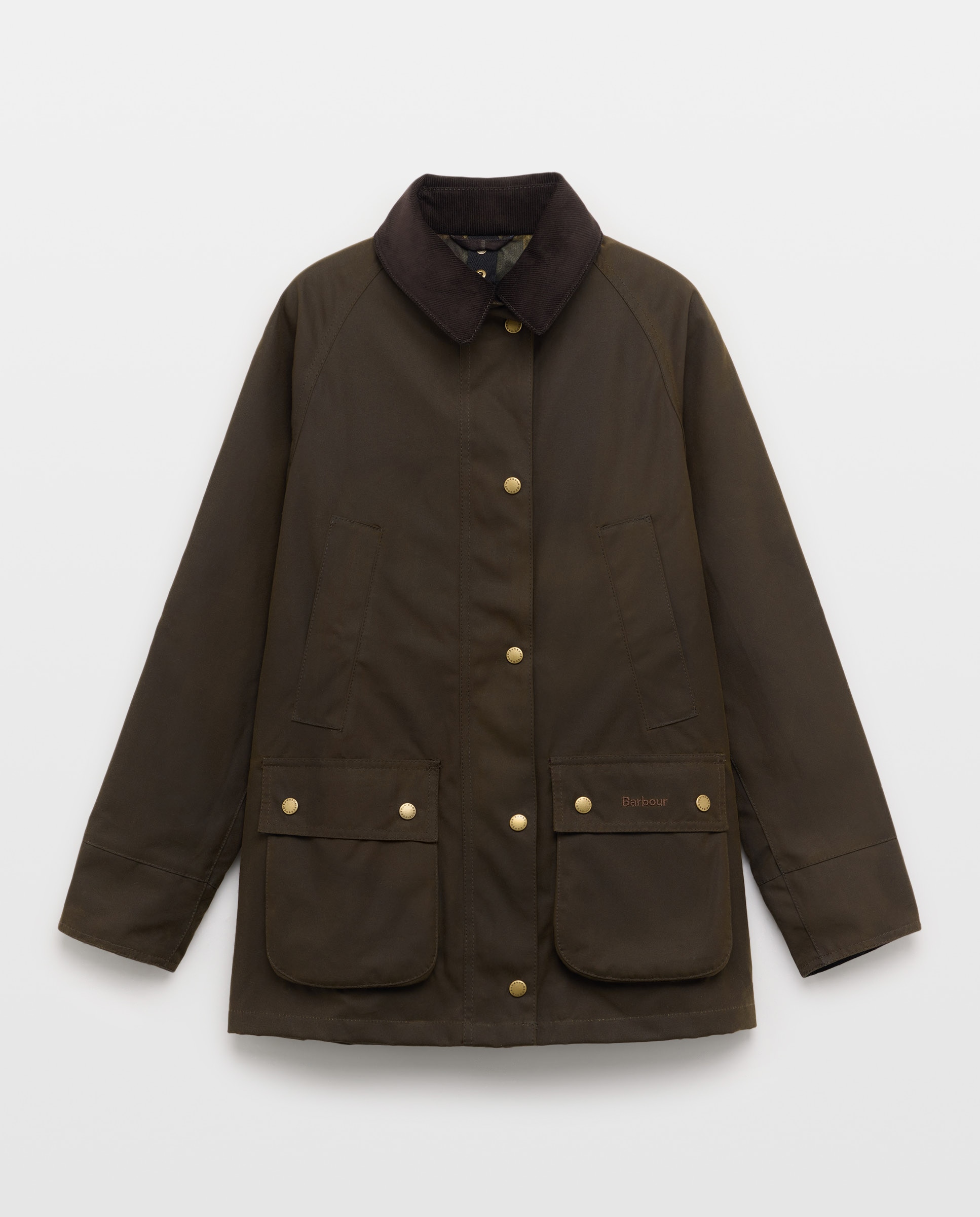 Chaqueta encerada de cuatro bolsillos de Barbour con cuello de cordón tradicional - Verde Verde-4