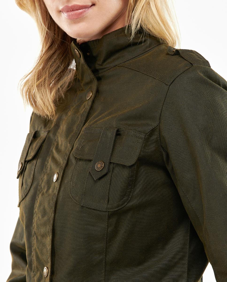 Chaqueta estilo encerado de cuatro bolsillos con charreteras - Barbour - Verde Verde-4