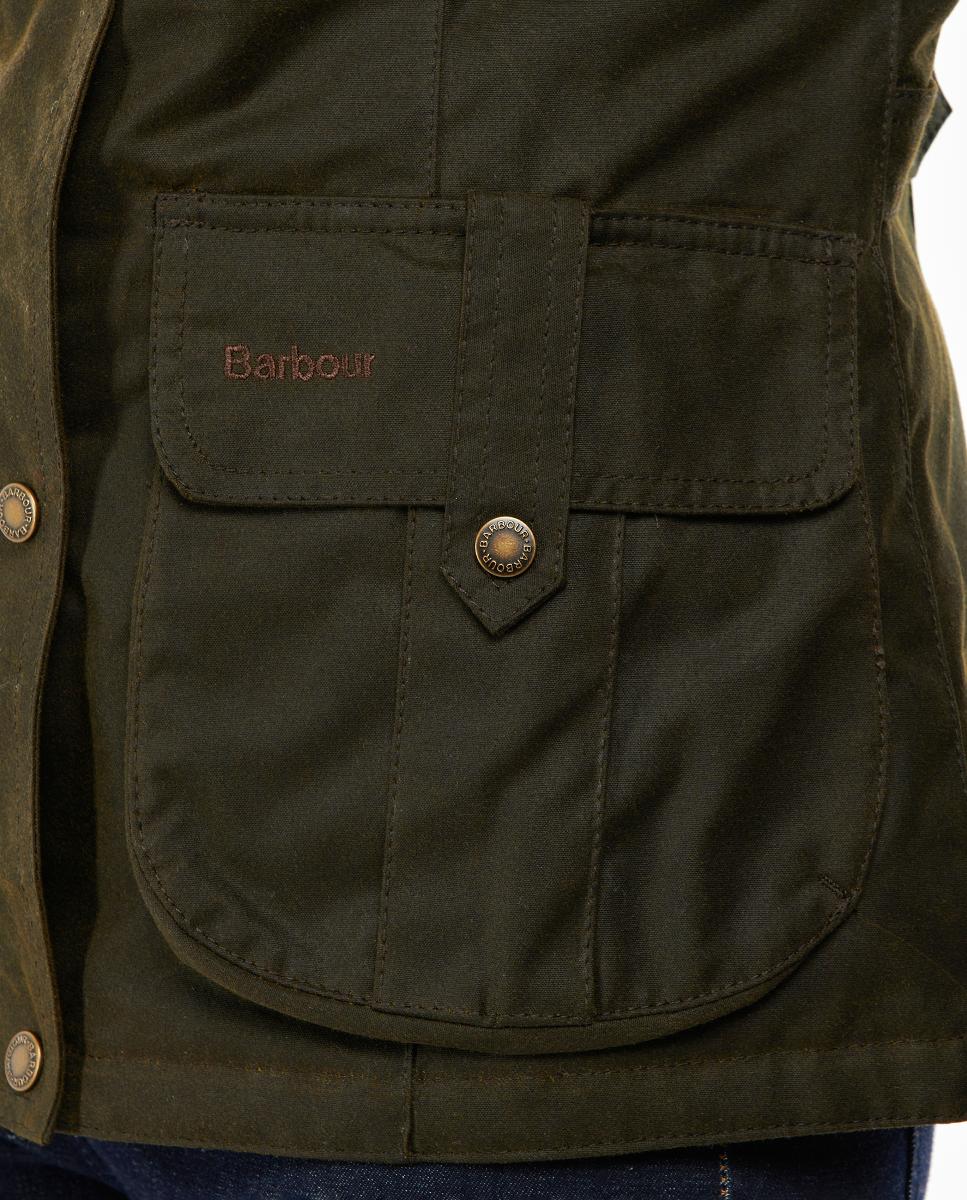 Chaqueta estilo encerado de cuatro bolsillos con charreteras - Barbour - Verde Verde-5