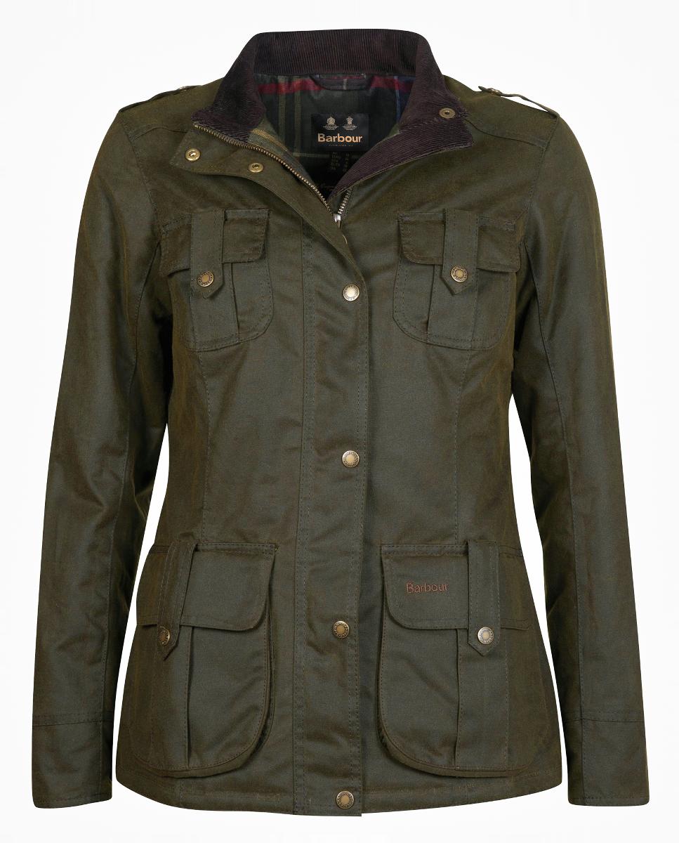 Chaqueta estilo encerado de cuatro bolsillos con charreteras - Barbour - Verde Verde-7