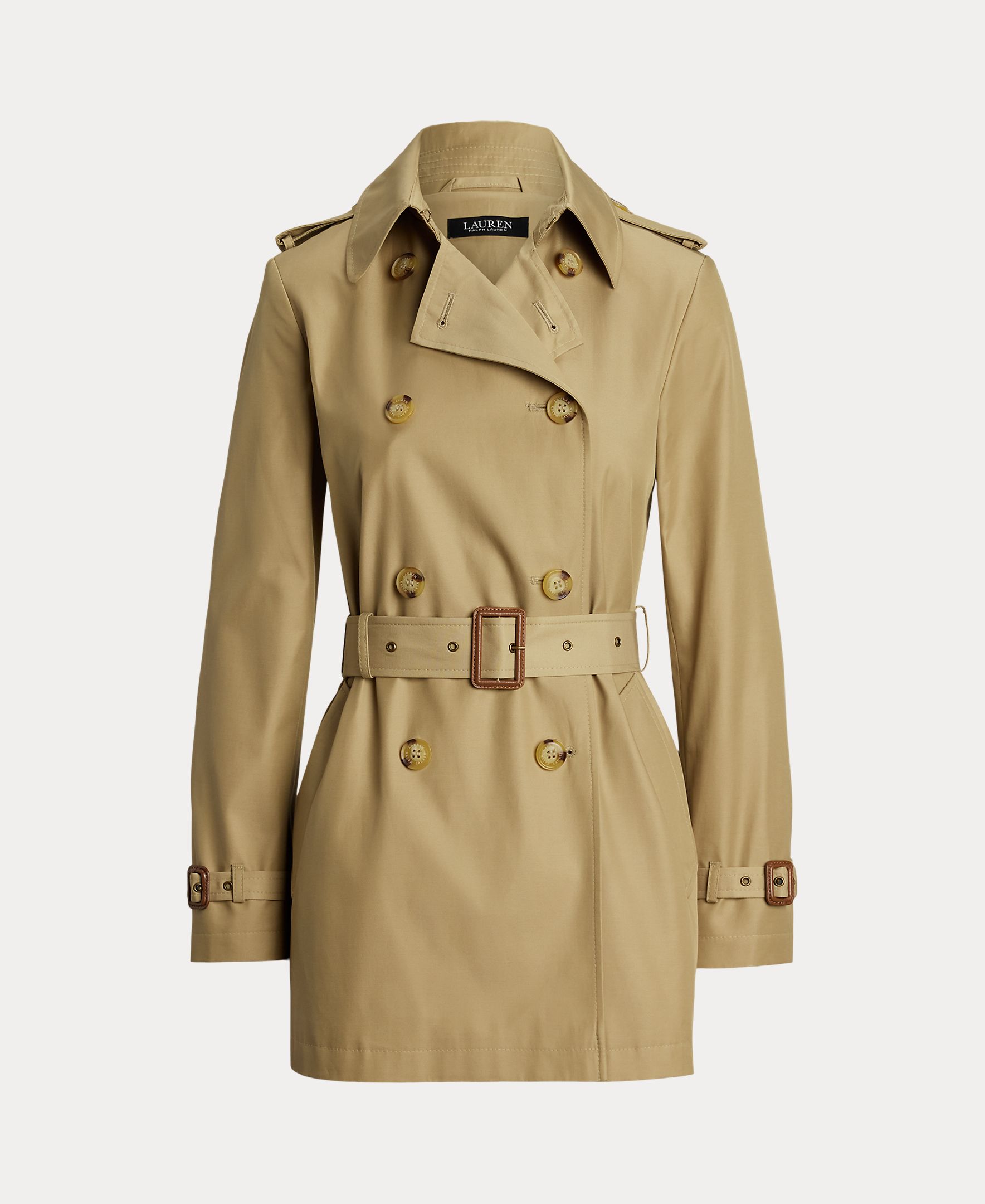 Gabardina de mujer cruzada de mezcla de algodón - Lauren Ralph Lauren - Camel Camel-7