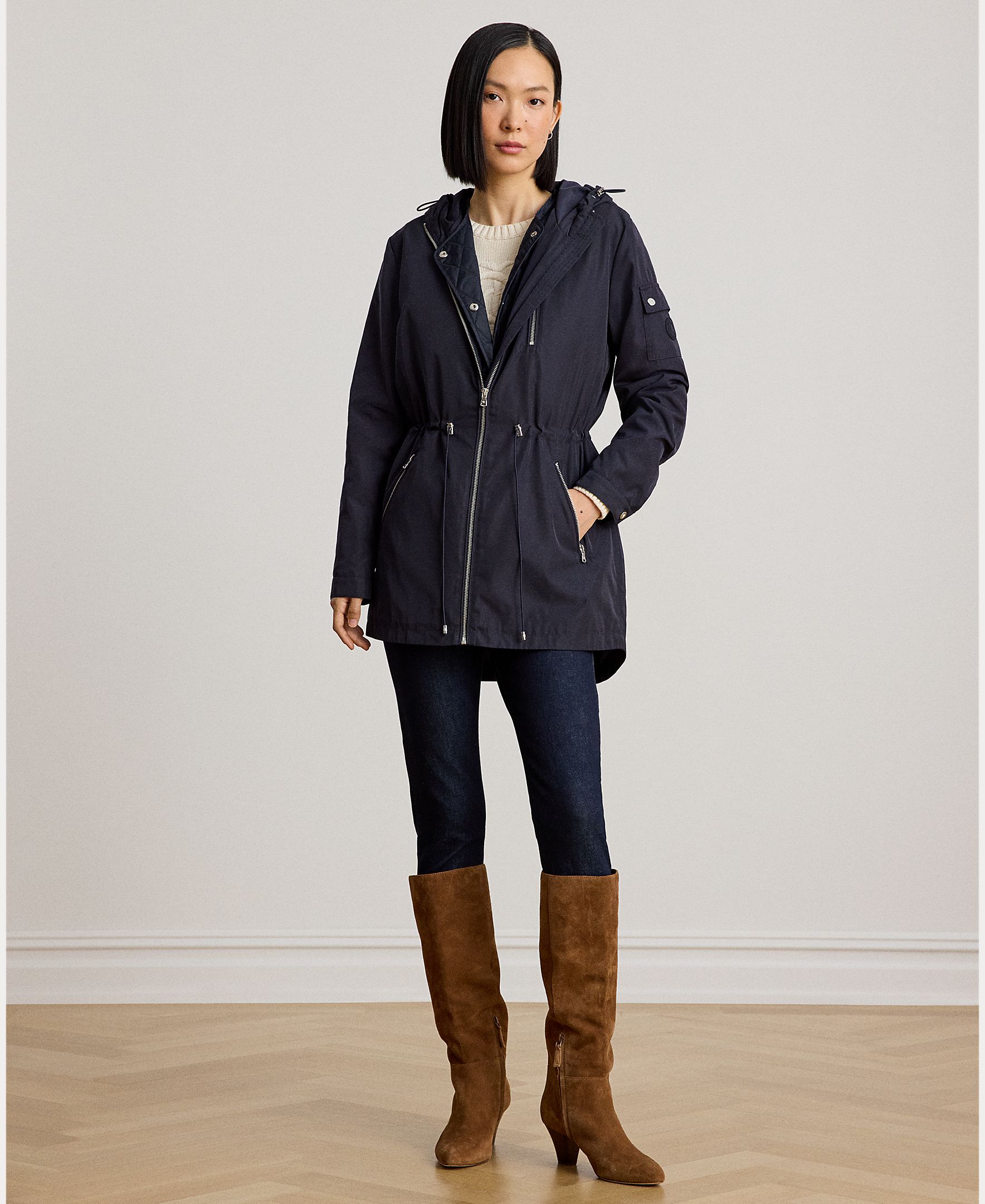 Imagem 0 de Parka de Mulher com Capuz e Fecho de Correr Completo